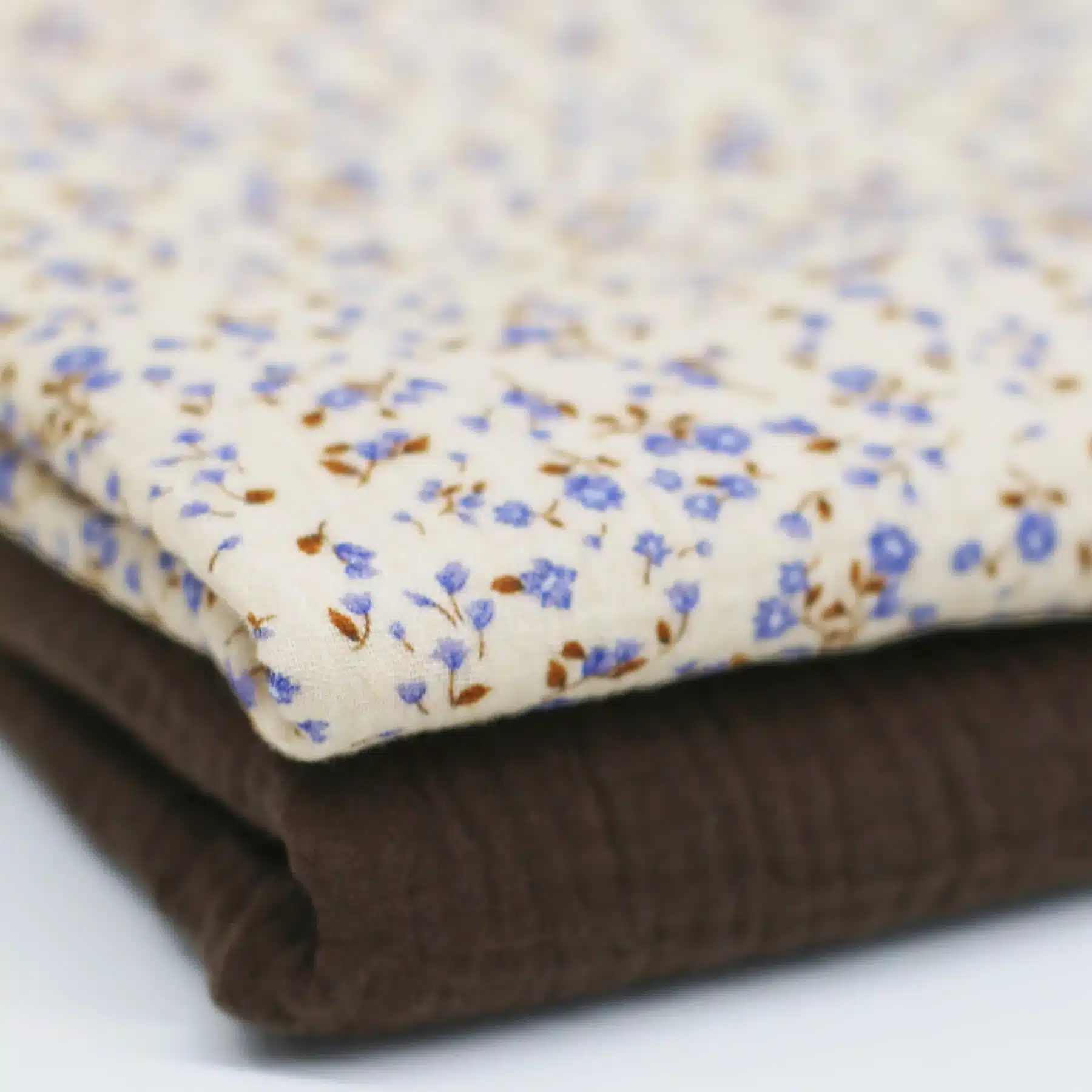 Double Gauze Fabric Blue Mini Flowers x Double Gauze Fabric Blue Mini Flowers x