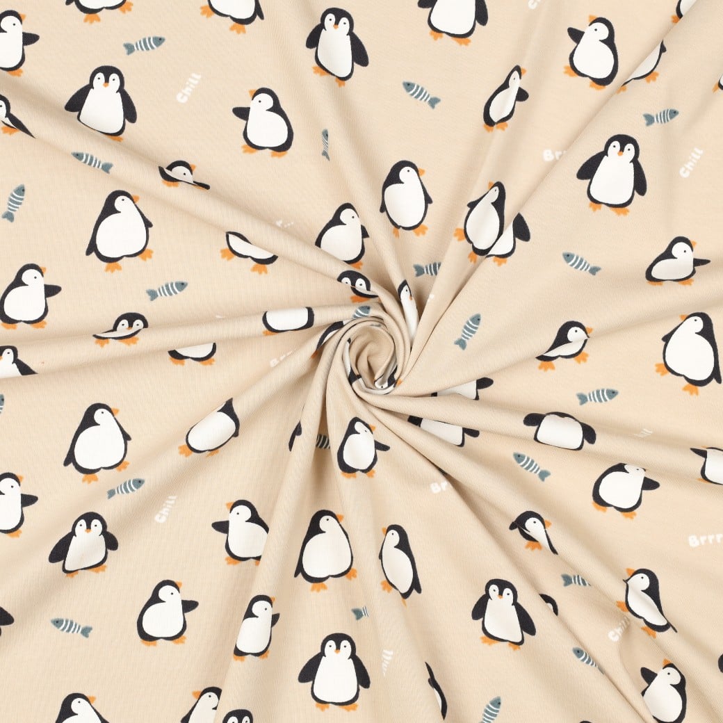 Jersey Bumbac Elastic Crem Pinguini